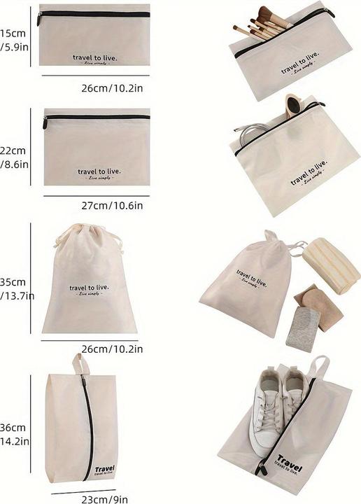 Produktbild Only-Bags.Store 7 Stück Packwürfel für Koffer, leichtes Reisegepäck Packing Organizer, Kompression Lagerung Schuhe