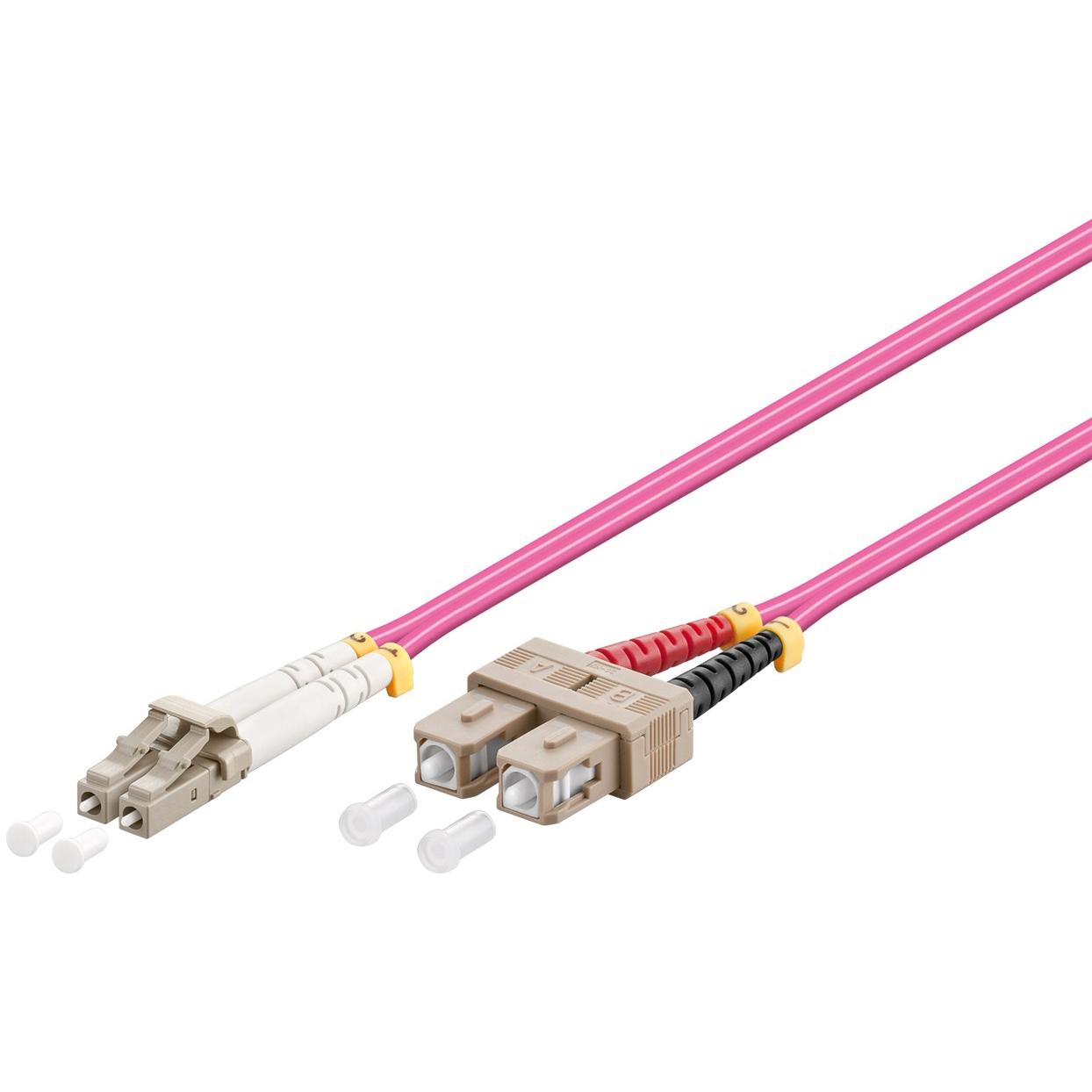 Goobay LWL Kabel, Multimode (OM4) Violett, 2 m (2 m), Netzwerkkabel