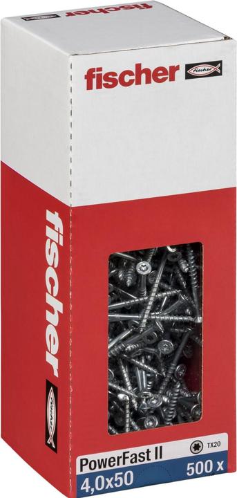 Produktbild Fischer PowerFast II 4,0x50 SK TX TG blvz 500 (500 Schrauben pro Stück)