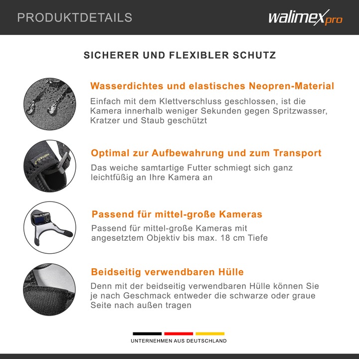 Produktbild Walimex Neopren Kamera- Schutzhülle M (Kamera Schultertasche, 3.02 l)