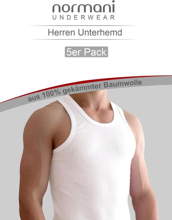 Produktbild Normani 5 Stück Herren-Unterhemd Doppelripp (M)