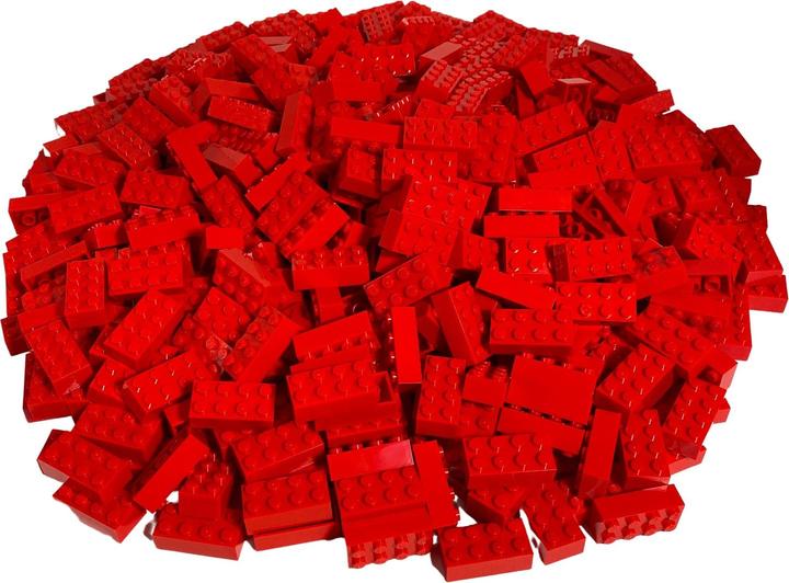 Actual product image LEGO 2x4 Bricks Red - Classic, Basic, City - red 3001 Quantity 100 pcs. (3001, LEGO Accessories)
