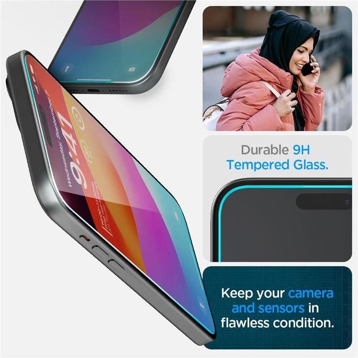 Actual product image Spigen Glas.TR EZ Fit (2 Piece, Apple iPhone 15)