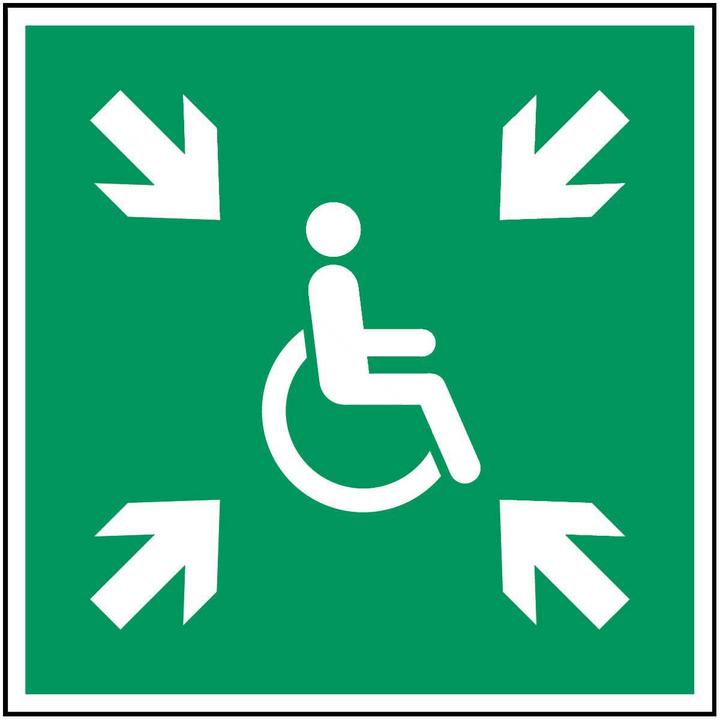 Label énergétique Brady Panneau de sécurité ISO - zone d'évacuation temporaire