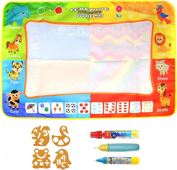 Activity Board Magic Water Drawing Mat Colouring Doodle Mat with Magic Pens Toy Painting Board