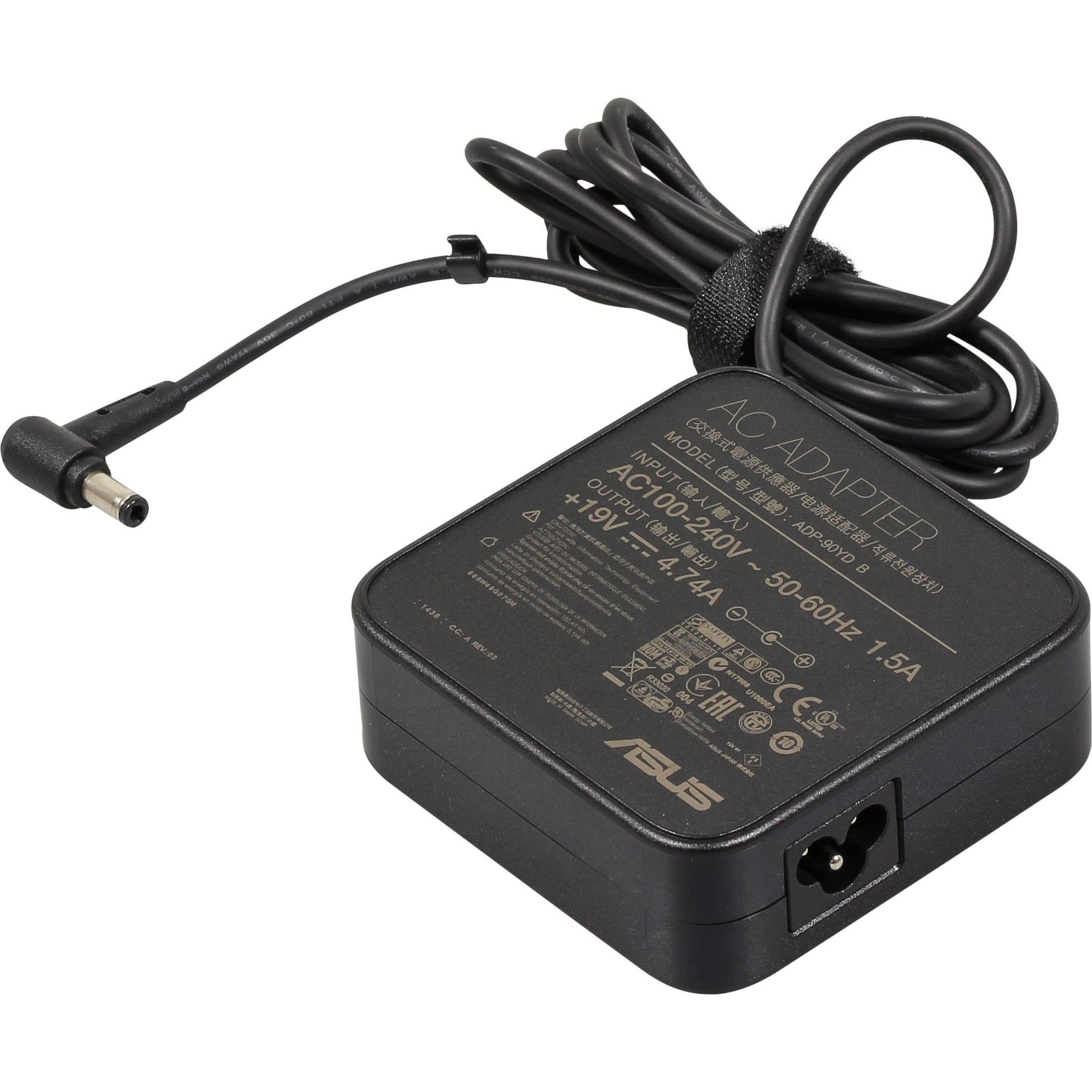 ASUS AC Adapter 90W 19VDC, 4.74A - incl. EU Power Cord (90 W), Notebook Netzteil, Schwarz