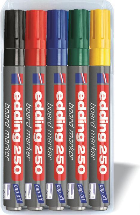 Produktbild Edding 250-E5 (Grün, Rot, Schwarz, Blau, Gelb, 1.50 mm, 5 x)