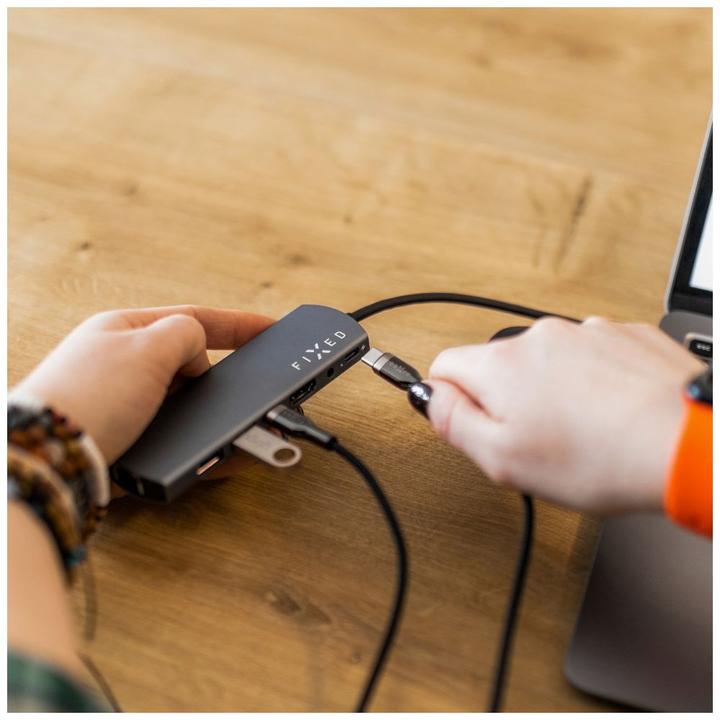 Actual product image Fixed Braided Cable USB-C/USB-C, 0,5m, 100W, black (0.50 m, 100 W)