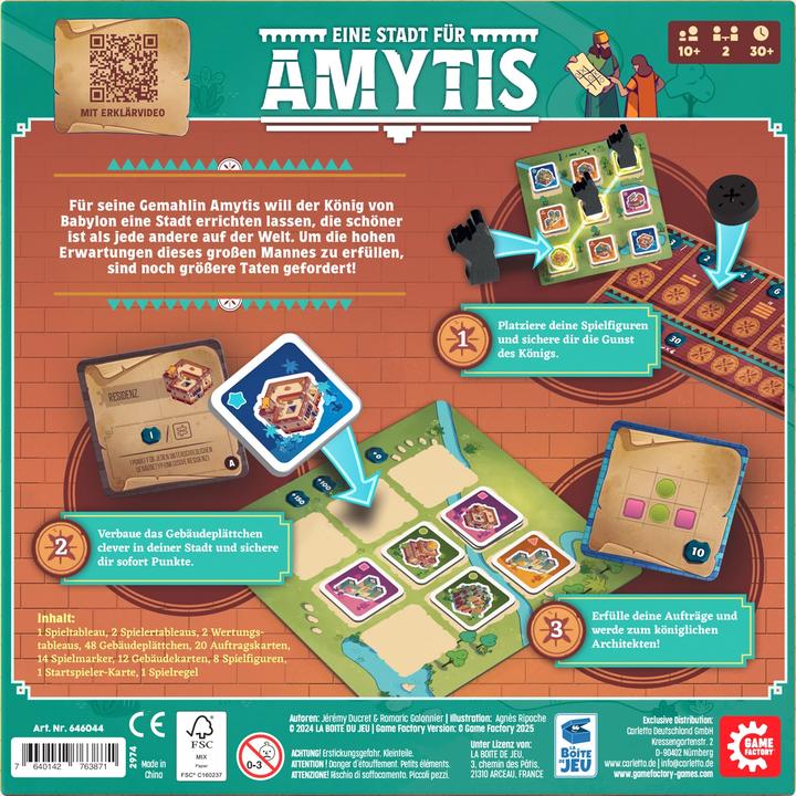 Actual product image Game Factory Eine Stadt für Amytis (d) (German, 2 Players)