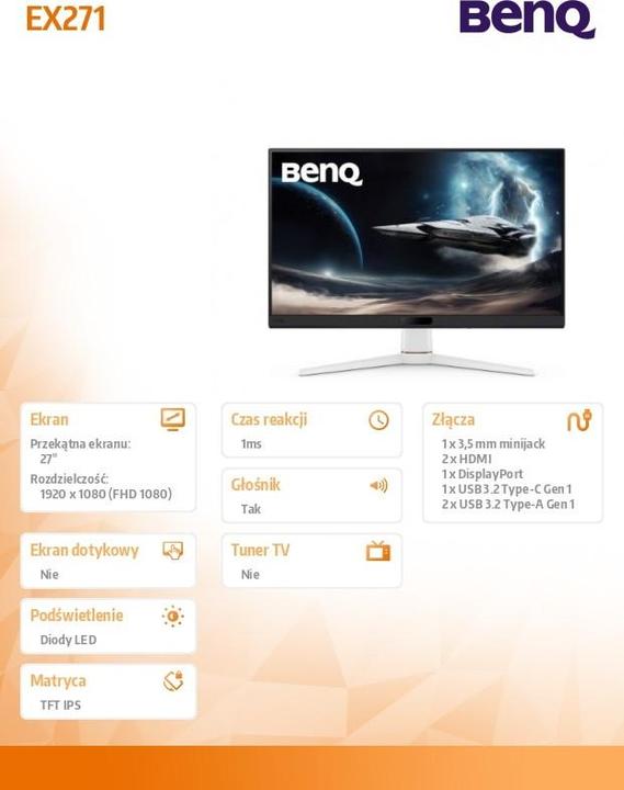 Produktbild BenQ EX271 IPS 400 NITS 1920 X 1080 (1920 x 1080 Pixel, 27")