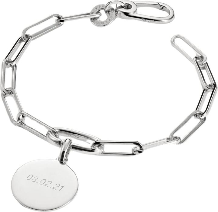 Immagine prodotto Thomas Sabo Charm Armband Paperclip mit einem Connect Link Silber (17 cm, Argento sterling)