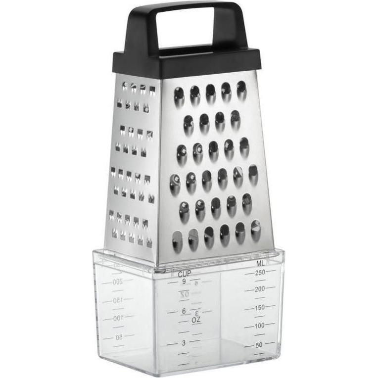 Resto GRATER WITH CONTAINER 4 SIDES/95412, Küchenreibe, Schwarz, Silber