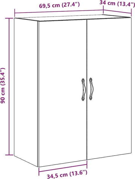 Image du produit vidaXL Wandschrank (69.50 x 34 x 90 cm)