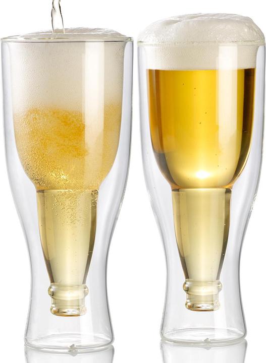 Infactory Doppelwandiges Bierglas, 2er-Set (0.33 l, 2 x)