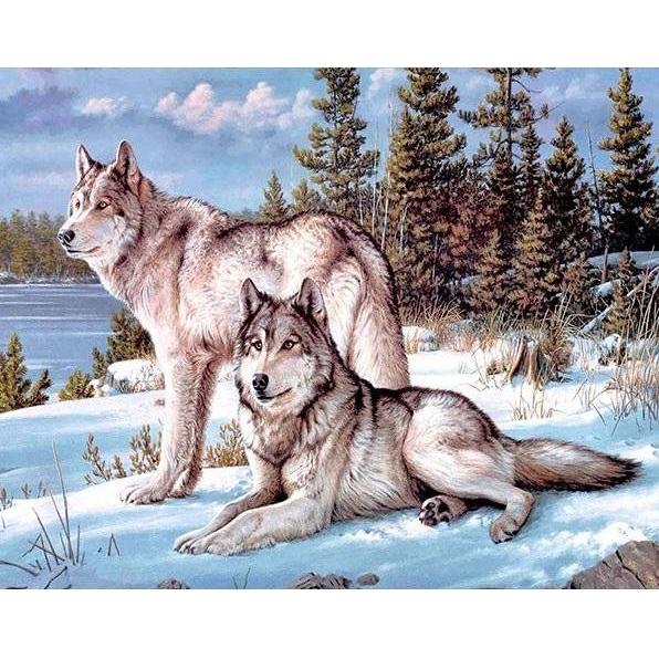 Norimpex 5D-Diamantmosaik - Wölfe 40x30cm