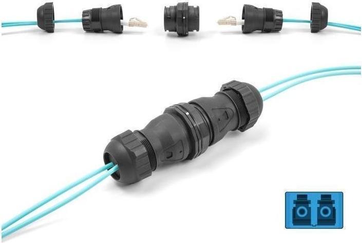 Actual product image Delock Fibre optic cable connector LC duplex socket to LC duplex socket