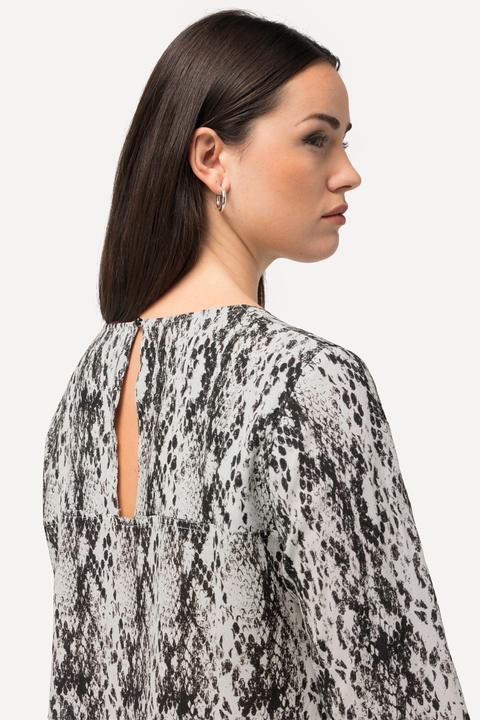 Produktbild Ulla Popken Bluse, Schlangendruck, A-Linie, Rundhals, 3/4-Arm (50, 52)
