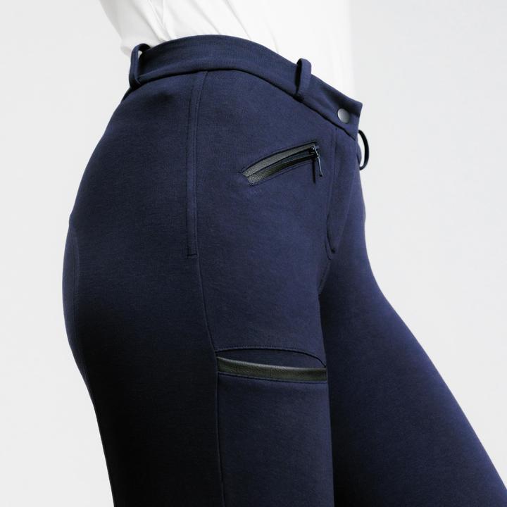 Produktbild Fouganza Damen Reithose Kniebesatz - 140 marineblau (S)