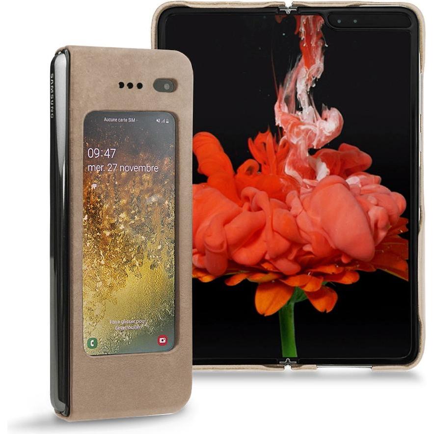 Noreve Lederschutzhülle (Samsung Galaxy Fold), Smartphone Hülle, Beige