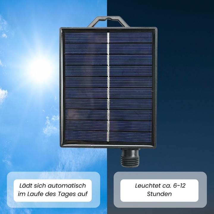 Image du produit Hermex LED-Hanfseil-Lichterkette Solar-Leuchtkette Gartenbeleuchtung Lampe (8 m)
