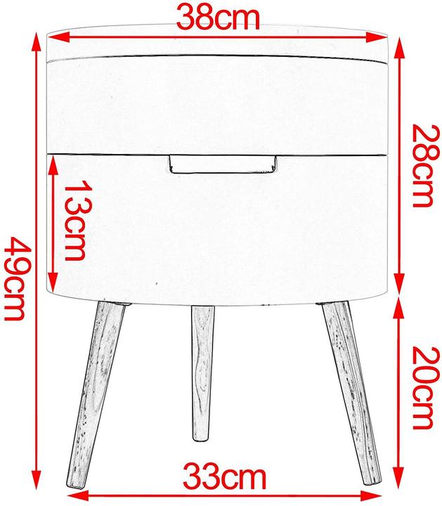 Actual product image Woltu Side table with storage space (38 x 38 x 49 cm)