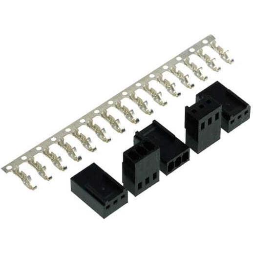 Thumbnail - Phobya Fan Power Connector 3Pin Buchse inkl. Pins, 5 Stück, Elektronikkabel + Stecker, Schwarz