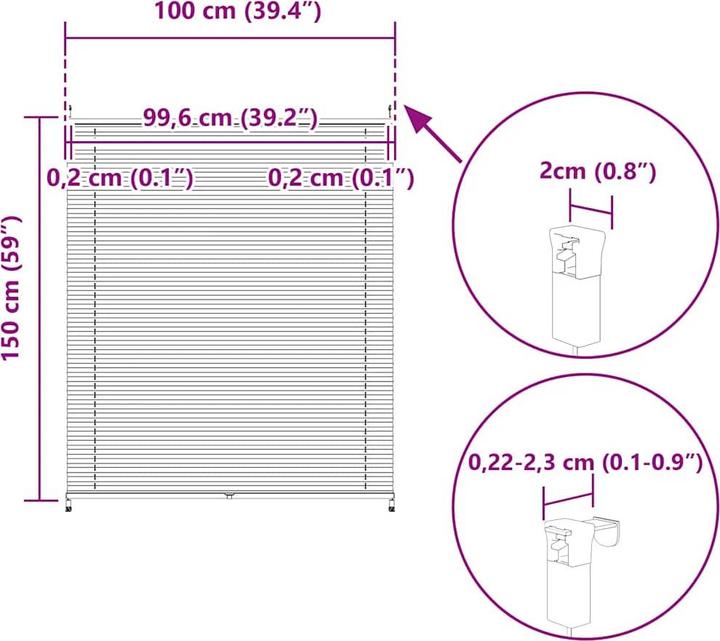 Produktbild vidaXL Rollos (100 x 150 cm)