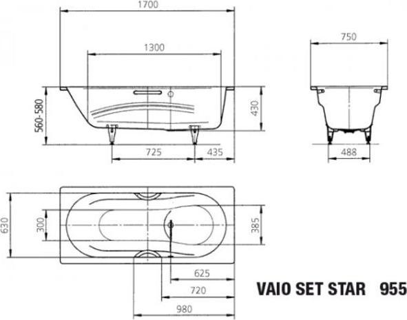 Actual product image Kaldewei Vaio set 954 170x75cm