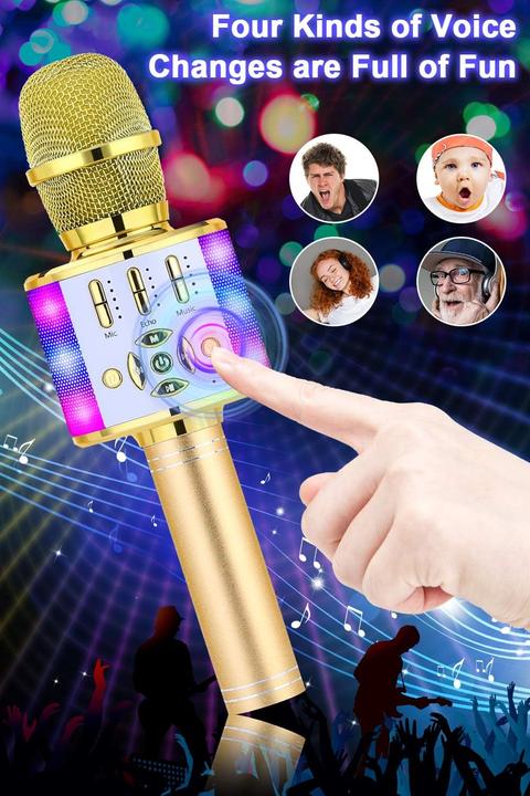 Produktbild Bonaok Kabelloses Bluetooth-Kindermikrofon mit LED-Lichtern