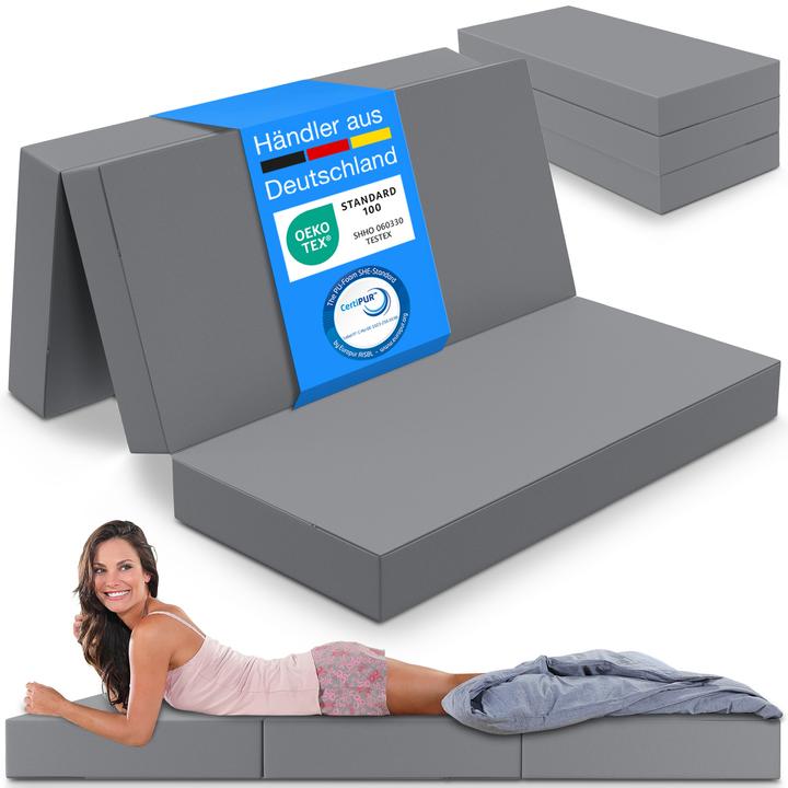 Produktbild Bestschlaf Klappmatratze, 3-teilige Faltmatratze, Reisebett, Gästematratze (140 x 195 cm, Schaumstoffkern)