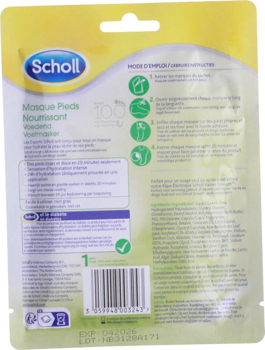 Actual product image Scholl Nourishing Foot Mask Foot Mask Aloe Vera 1 Pair (Foot mask)