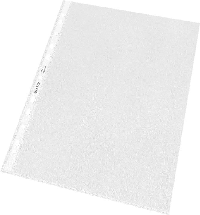 Produktbild Leitz Prospekthülle Standard, A4, PP, genarbt, 0,09 mm oben offen, dokumentenecht, Lochung: Euroloch (A4, 100 x)