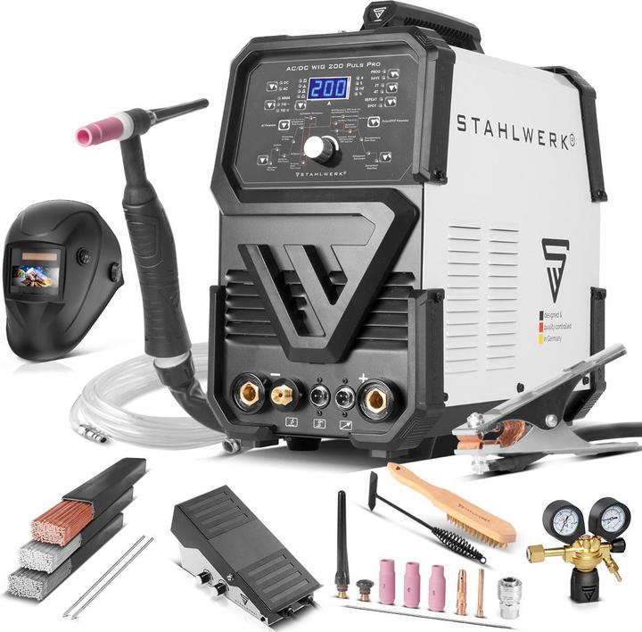 Actual product image Stahlwerk Digital welding machine AC/DC TIG 200 Pulse Pro fully equipped