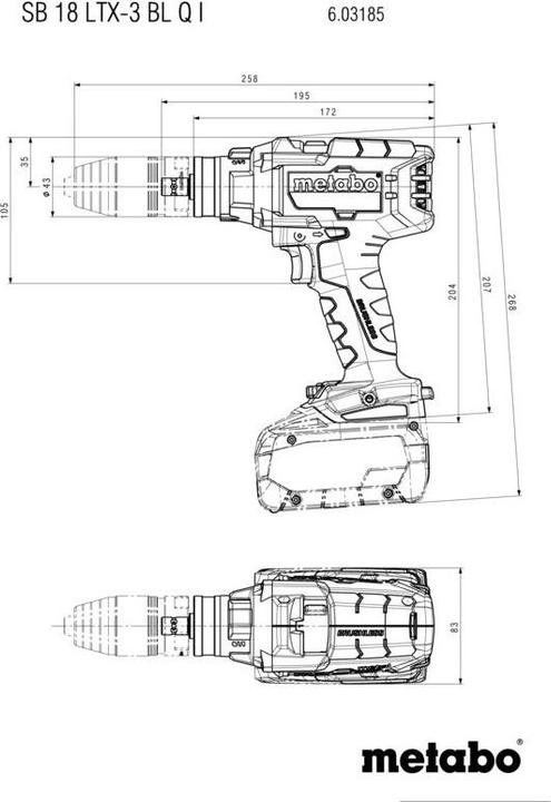 Produktbild Metabo SB 18 LTX-3 BL Q I (Akkubetrieb)