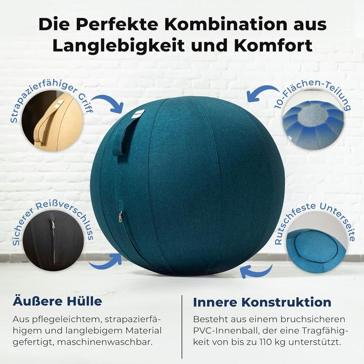 Immagine prodotto Backerz Ergonomischer Sitzball für Büro (65 cm) (65 cm)