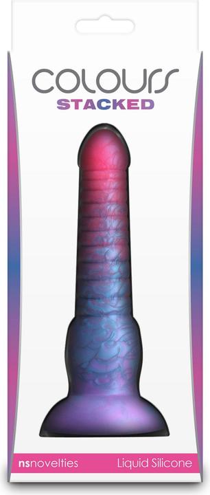 Actual product image NS Novelties colours stacked 6 inch dildo red/gold
