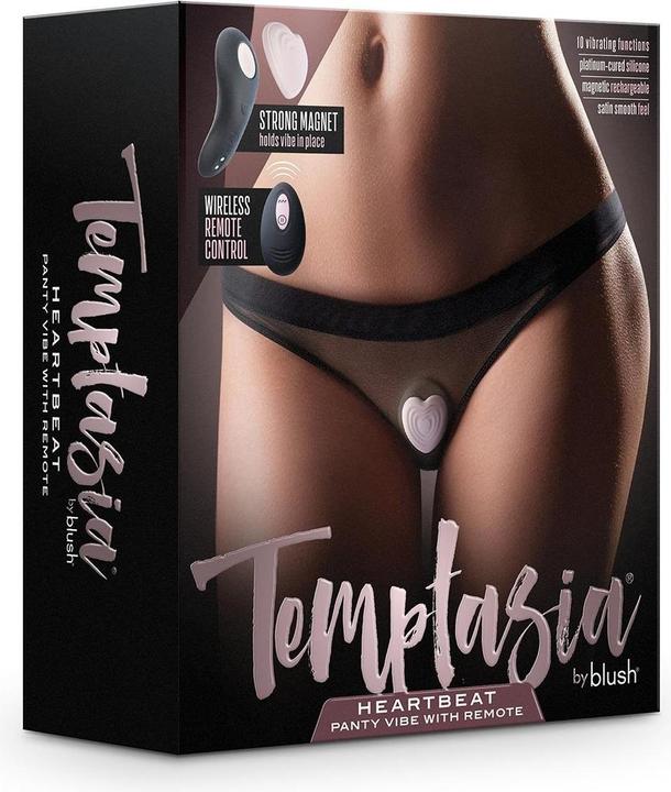 Produktbild Blush Temptasia Heartbeat - Mini Discreet Wearable Panty Vibrator in Pink - 2 Button Wireless Remote Contr