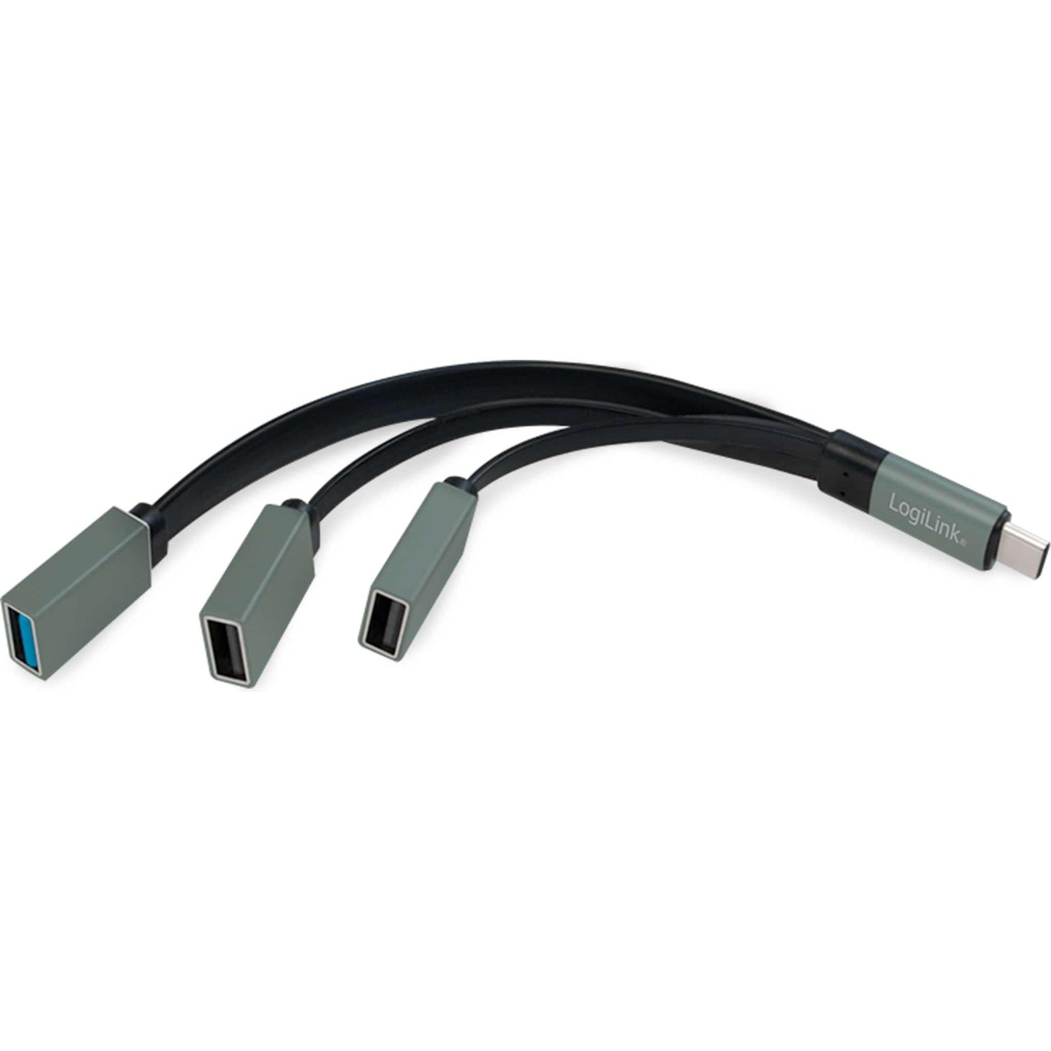 Thumbnail - LogiLink UA0315 (USB-C, 3 Ports), Dockingstation + USB Hub, Schwarz