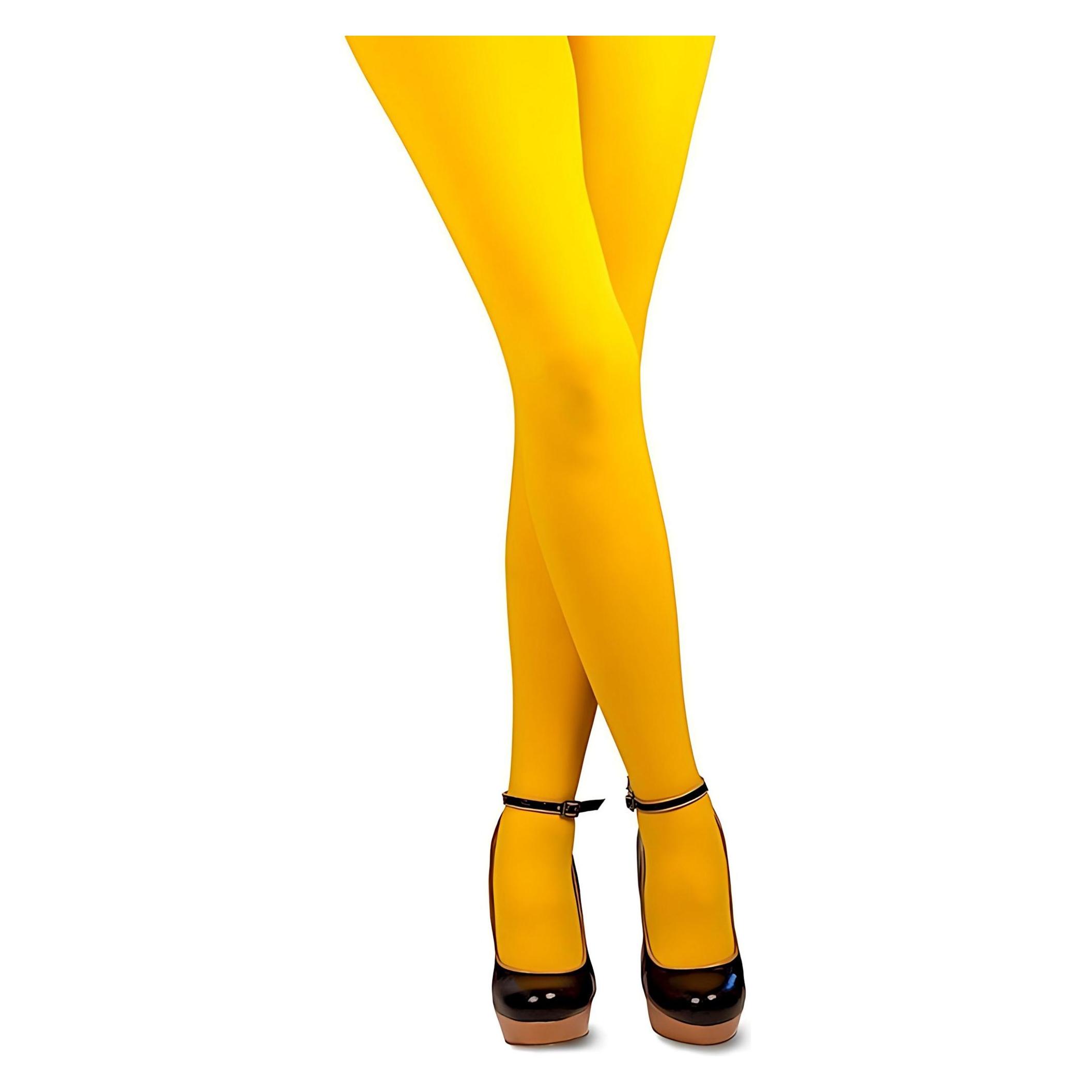 Thetru, Damen, Strümpfe, Blickdichte Strumpfhose Gelb, Gelb, (40DEN)