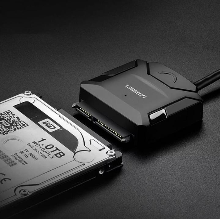 Actual product image Ugreen SATA to USB 3.0 adapter cable for SATA SSD HDD with power supply unit