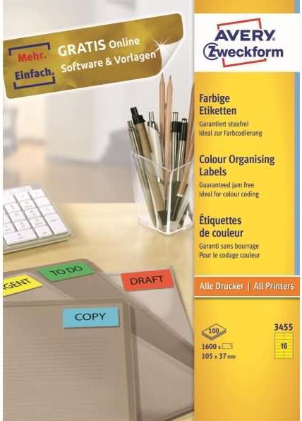 Actual product image Avery Coloured labels