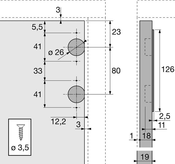 Actual product image Hettich Swing-in flap fitting set LIFT UP (1 pcs.)