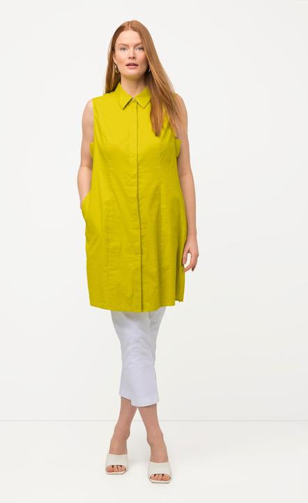 Produktbild Ulla Popken Bluse, Leinenmix, Hemdkragen, Taschen, ärmellos (46, 48)