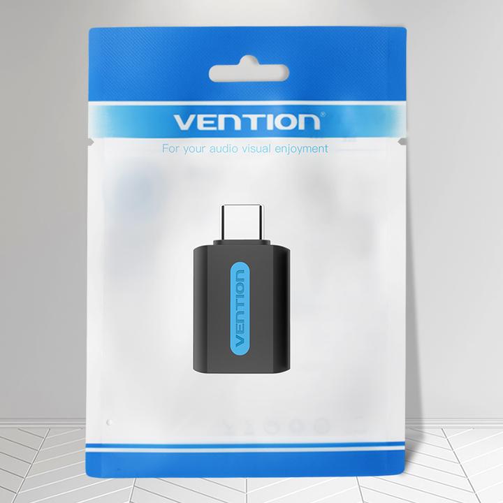 Actual product image Vention USB-C Male to USB 3.0 Female OTG Adapter Black PVC Type (USB-A)