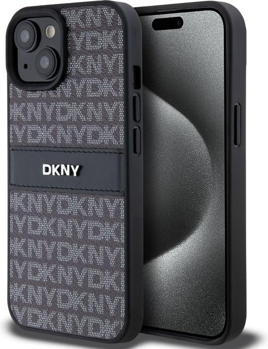 Produktbild DKNY DKHCP15SPRTHSLK iPhone 15 / 14 / 13 6.1" czarny/black hardcase Leather Mono Stripe & Metal Logo (Apple iPhone 15)