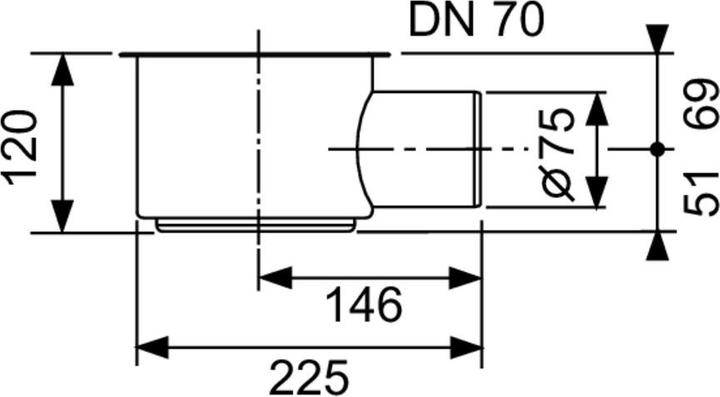 Produktbild TECE Ablauf TECEdrainline max, mit seitlicher Auslauf, DN 70 (Ablaufgarnitur)