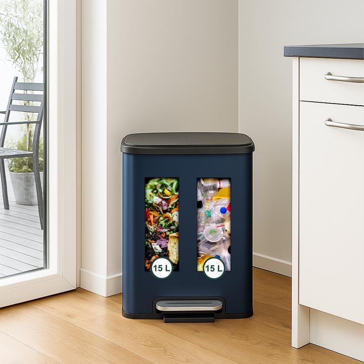 Produktbild Relaxdays Mülleimer mit 2 Fächern 2 x 15 Liter (30 l)