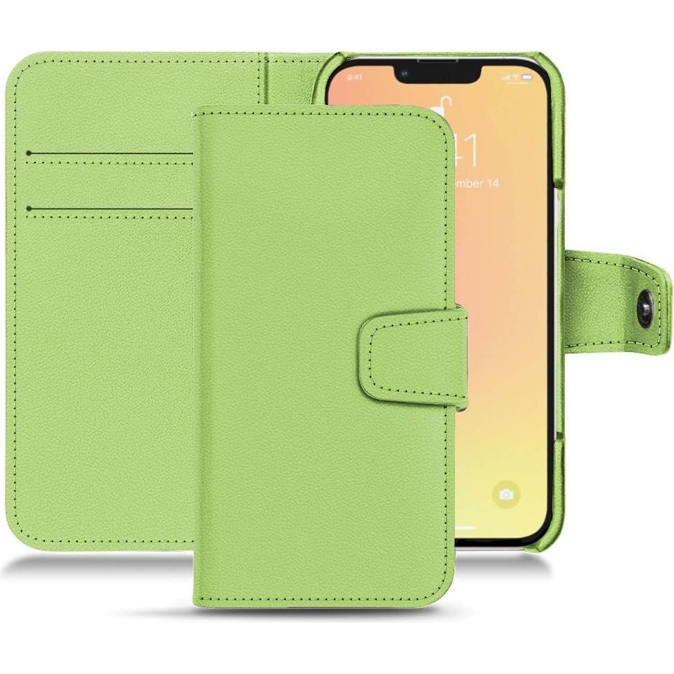 Noreve Lederschutzhülle Wallet (Apple iPhone 13 mini), Smartphone Hülle, Grün