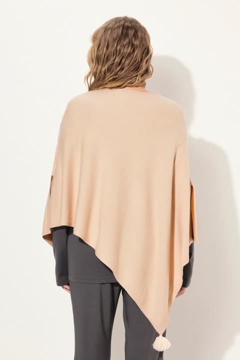 Actual product image Ulla Popken Knit Pointed Hem Poncho (58, 60, 62)