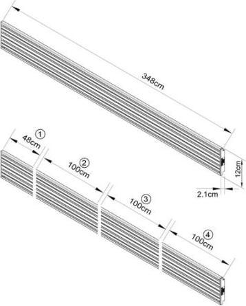 Actual product image Multibrackets Aluminum Profile, Modular Pro System, Black (Cable Strips / Sleeves)